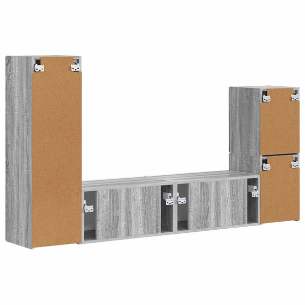 Sonoma Harmaa 4-osainen TV-tasosetti Tekninen puu