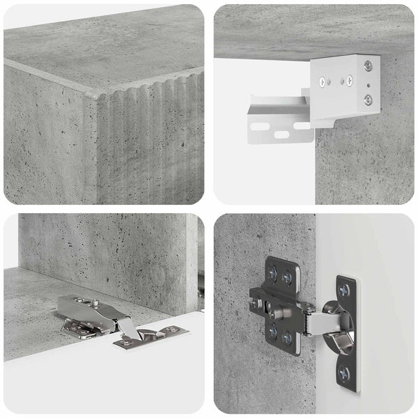 TV-tasosetti 4 pcs Harmaa Betoni Tekninen puu