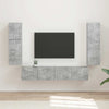 TV-tasosetti 4 pcs Harmaa Betoni Tekninen puu
