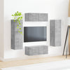 TV-tasosetti 4 pcs Harmaa Betoni Tekninen puu