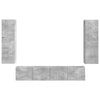 TV-tasosetti 4 pcs Harmaa Betoni Tekninen puu
