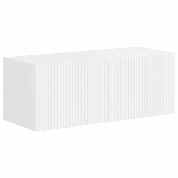 TV-tasosetti 4 osaa Tekninen puu Korkean kiillon valkoisena