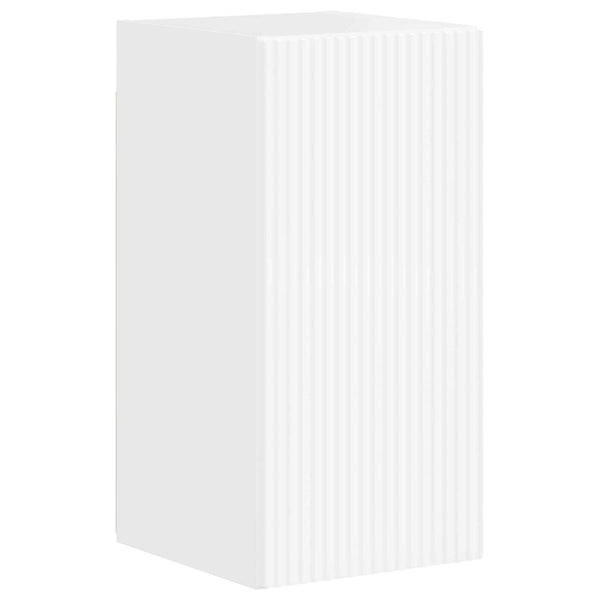 TV-tasosetti 4 osaa Tekninen puu Korkean kiillon valkoisena