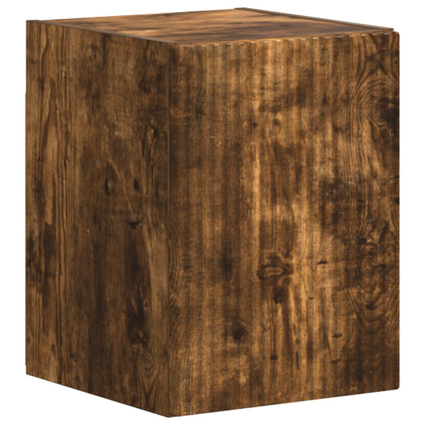 4 pcs Seinäkiinnitettävä TV-tasosetti Tekninen puu Savupähkinä