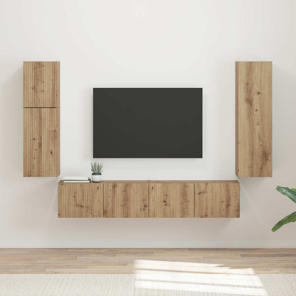 TV-tasosetti Artisan tammi 4 pcs Tekninen puu