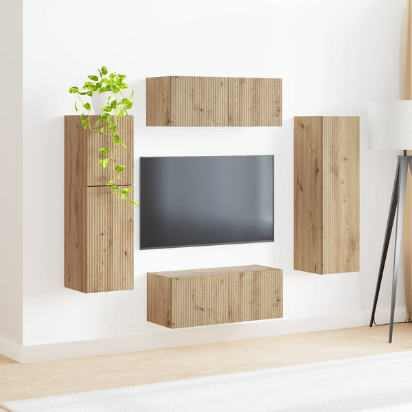 TV-tasosetti Artisan tammi 4 pcs Tekninen puu
