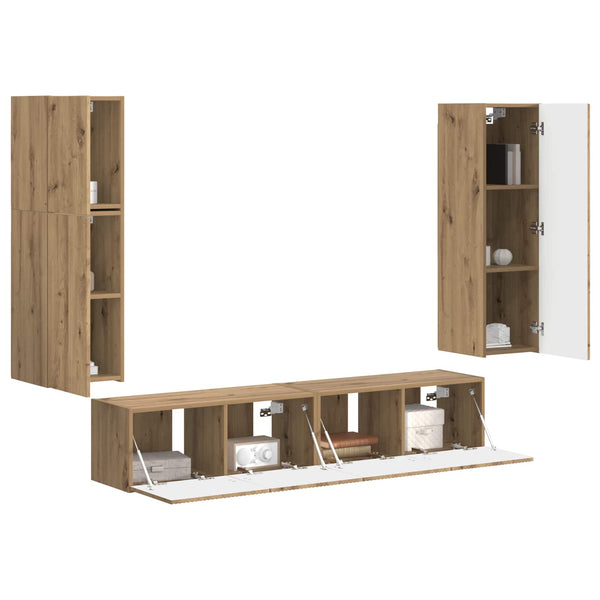 TV-tasosetti Artisan tammi 4 pcs Tekninen puu