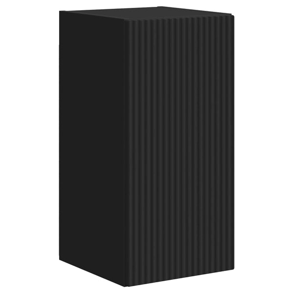 TV-tasosetti 4 pcs Seinäkiinnitettävä Musta Tekninen puu