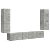 Harmaa TV-tasosetti 4 pcs Betoni Tekninen puu