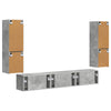 Harmaa TV-tasosetti 4 pcs Betoni Tekninen puu