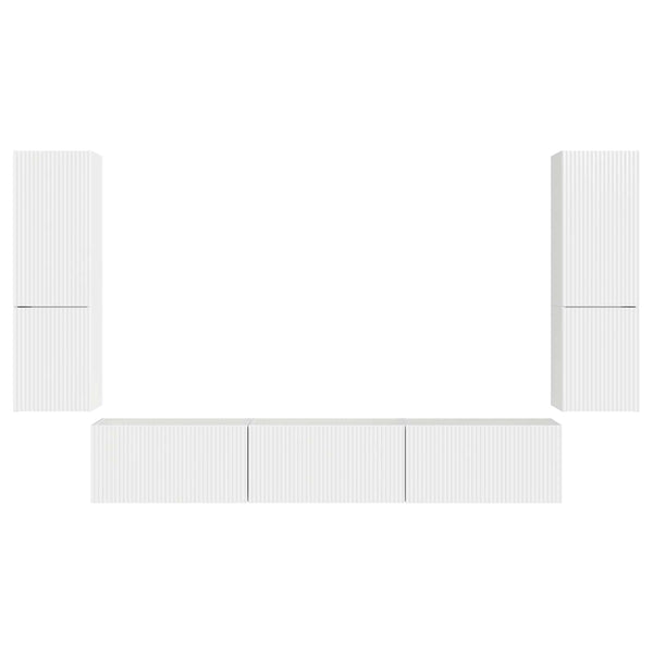 Korkean kiillon valkoinen 4-osainen TV-tasosetti Tekninen puu