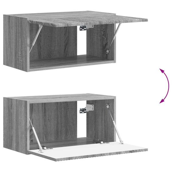 4-osainen Harmaa Sonoma TV-tasosetti Tekninen puu