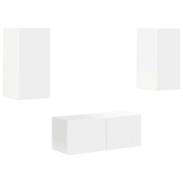 TV-tasosetti Seinäkiinnitettävä 6 pcs Valkoinen Tekninen puu