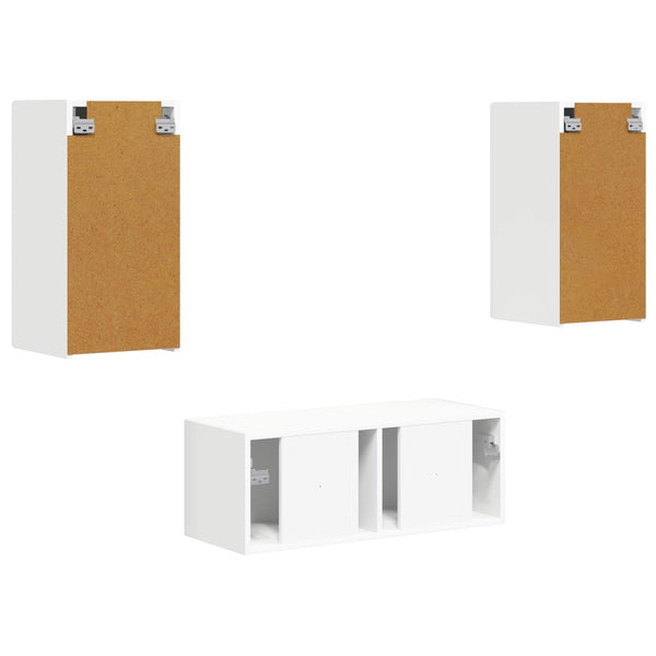 TV-tasosetti Seinäkiinnitettävä 6 pcs Valkoinen Tekninen puu