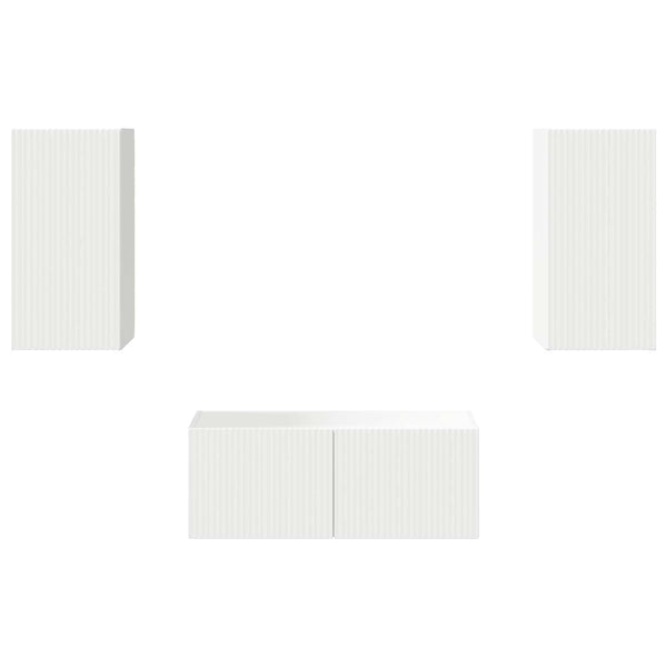 TV-tasosetti Seinäkiinnitettävä 6 pcs Valkoinen Tekninen puu