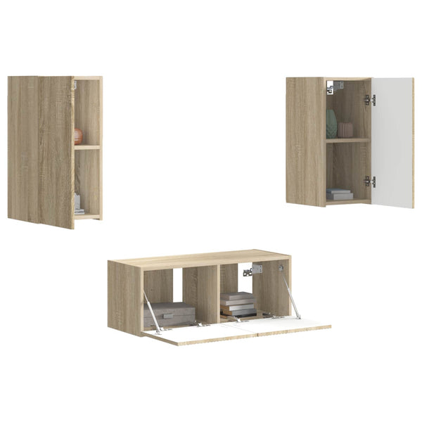 TV-tasosetti 6 pcs Sonoman tammi Tekninen puu