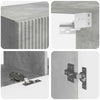 TV-tasosetti 6 pcs Betoni Harmaa Tekninen puu