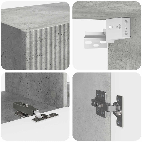 TV-tasosetti 6 pcs Betoni Harmaa Tekninen puu