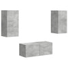 TV-tasosetti 6 pcs Betoni Harmaa Tekninen puu