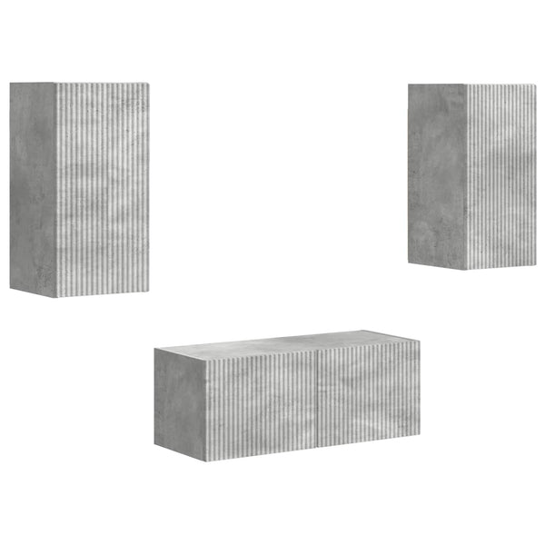 TV-tasosetti 6 pcs Betoni Harmaa Tekninen puu