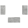 TV-tasosetti 6 pcs Betoni Harmaa Tekninen puu