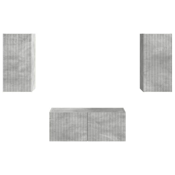 TV-tasosetti 6 pcs Betoni Harmaa Tekninen puu