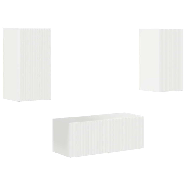 TV-tasosetti 6 pcs Korkean kiillon valkoinen Tekninen puu