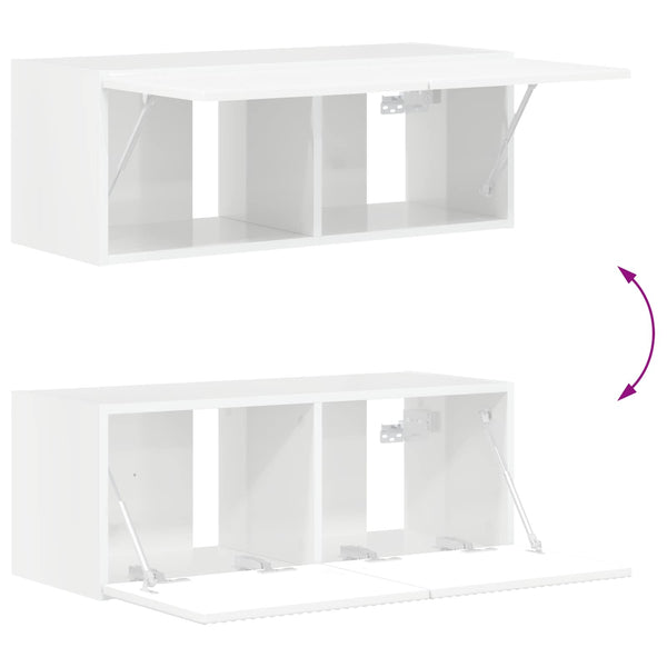 TV-tasosetti 6 pcs Korkean kiillon valkoinen Tekninen puu