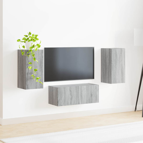 TV-tasosetti 6 pcs Harmaa Sonoma Tekninen puu