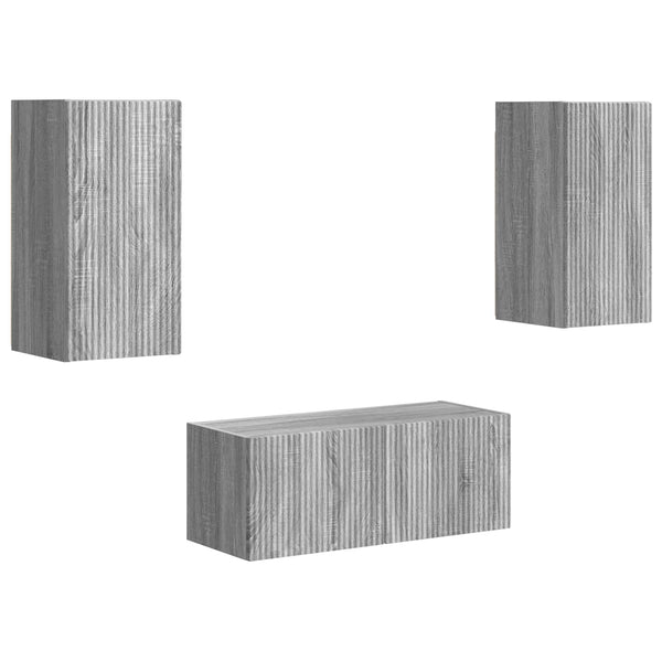TV-tasosetti 6 pcs Harmaa Sonoma Tekninen puu