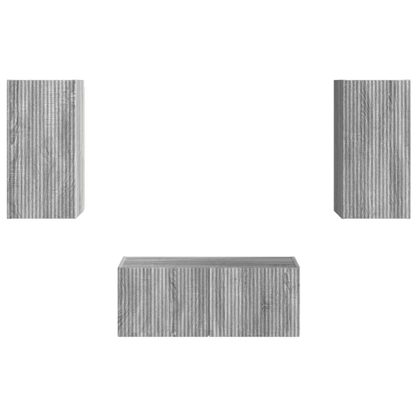 TV-tasosetti 6 pcs Harmaa Sonoma Tekninen puu