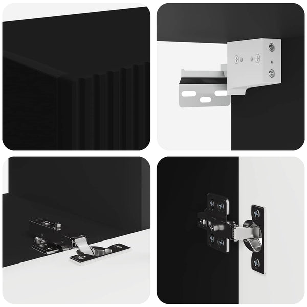 3 pcs Musta TV-tasosetti Seinäkiinnitettävä Tekninen puu