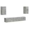Betoni TV-tasosetti 3 pcs Harmaa Tekninen puu