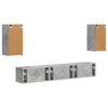 Betoni TV-tasosetti 3 pcs Harmaa Tekninen puu
