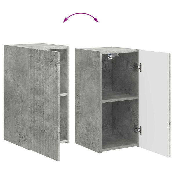 Betoni TV-tasosetti 3 pcs Harmaa Tekninen puu
