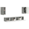 Betoni TV-tasosetti 3 pcs Harmaa Tekninen puu