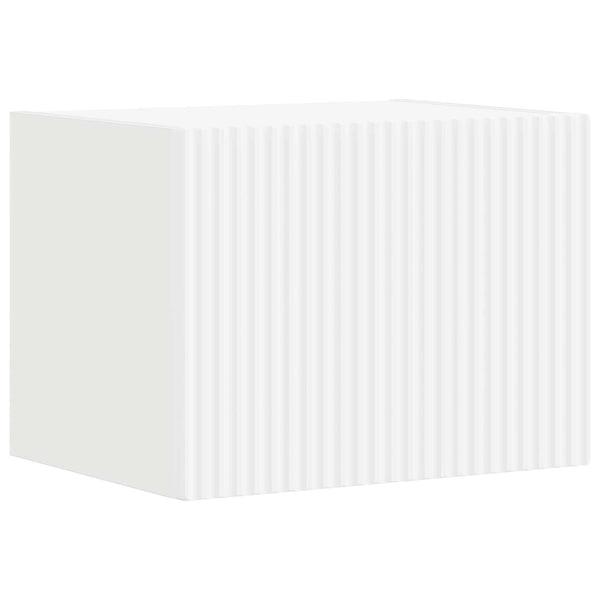 Seinäkiinnitettävä 5-osainen TV-tasosetti Valkoinen Tekninen puu