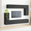 TV-tasosetti 5-osainen Seinäkiinnitettävä Musta Tekninen puu