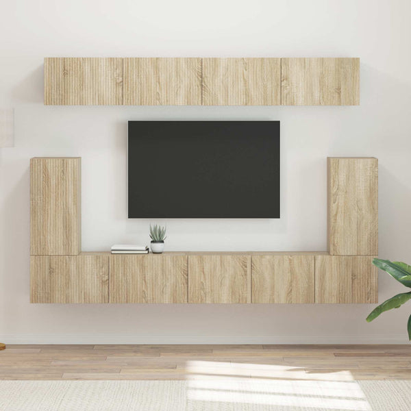 TV-tasosetti 5 pcs Tekninen puu Sonoman tammi