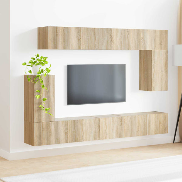 TV-tasosetti 5 pcs Tekninen puu Sonoman tammi