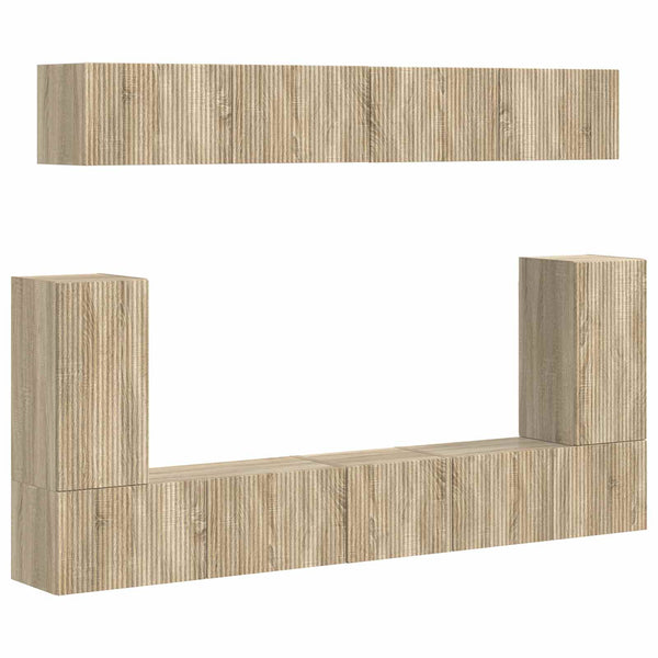 TV-tasosetti 5 pcs Tekninen puu Sonoman tammi