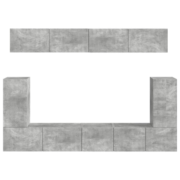 Harmaa TV-tasosetti 5 kpl Betoni Tekninen puu