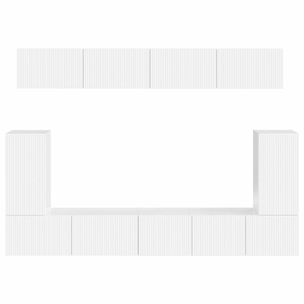 5 osan TV-tasosetti korkean kiillon valkoisena Teknistä puuta