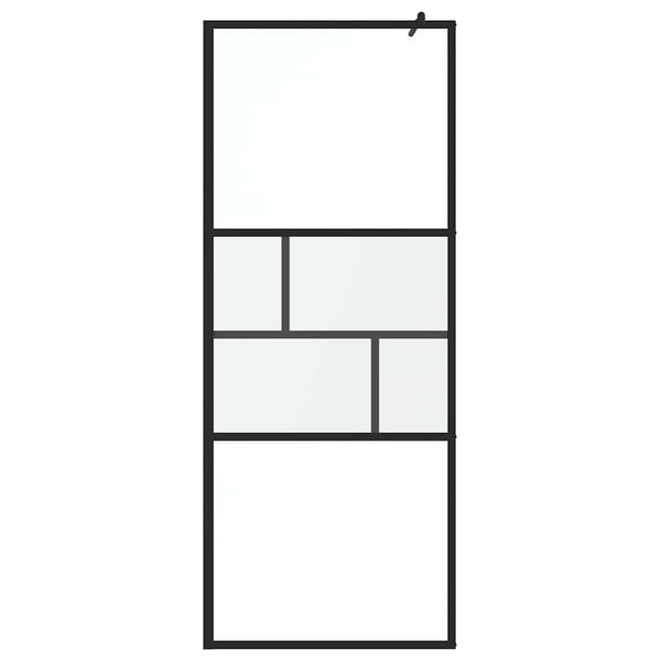 Kävelykylpyhuoneen seinä Musta 77 x 195 x 0,5 cm