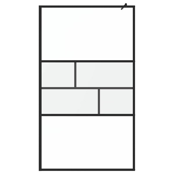 Kävelykylpyhuoneen seinä Musta 112,5 x 195 x 0,5 cm