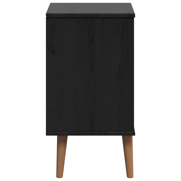 Yöpöytäkaappi MOLDE Musta 40 x 35 x 65 cm Täysi mänty