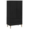 Vaatekaappi MOLDE Musta 90 x 55 x 175 cm Täysi mänty