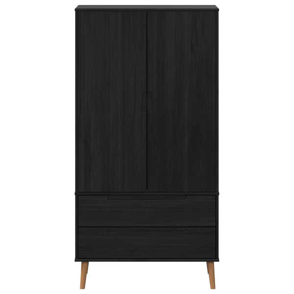 Vaatekaappi MOLDE Musta 90 x 55 x 175 cm Täysi mänty