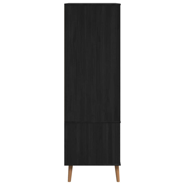 Vaatekaappi MOLDE Musta 90 x 55 x 175 cm Täysi mänty