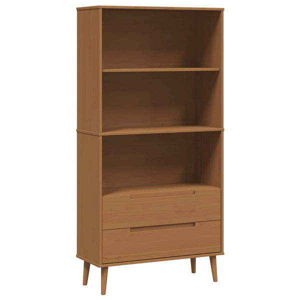 Kirjahylly MOLDE 85 x 35 x 170,5 cm Täysi mänty Karamelli